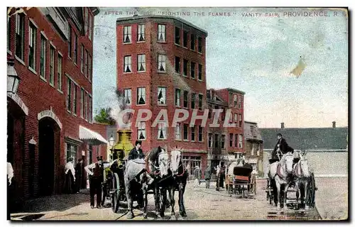 Cartes postales Sapeurs Pompiers After the fire fighting the falmes Vanity Fair Providence Chevaux