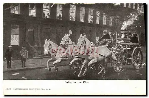 Cartes postales Sapeurs Pompiers Going to the fire Chevaux
