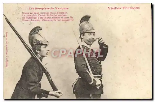 Cartes postales Sapeurs Pompiers de Nanterre Vieilles chanson s