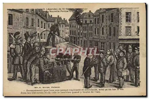 Cartes postales Sapeurs Pompiers Legende de Saint Saulge La nouvelle pompe