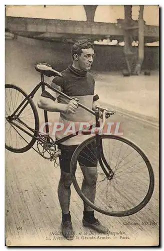 Cartes postales Velo Cycle Cyclisme Jacquelin et sa bicyclette Jacquelin Avenue de la Grande Armee Paris