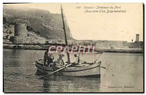 Cartes postales Sapeurs Pompiers Cassis Interieur du port Descente d&#39un scaphandrier TOP