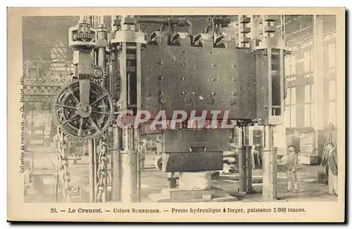 Cartes postales Industrie Usine Le Creusot Usines Schneider Presse hydraulique a forger