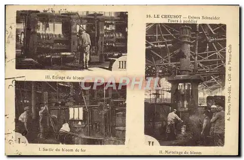 Cartes postales Industrie Usine Le Creusot Usines Schneider Fours a puddler Bloom