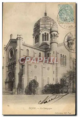 Cartes postales Judaica Juif Dijon La synagogue