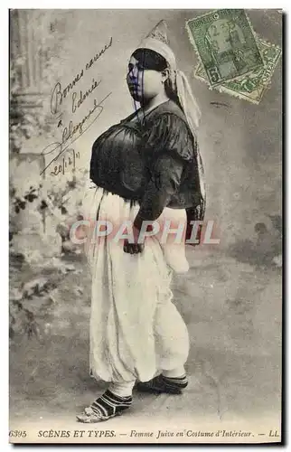 Cartes postales Judaica Juif Juda�ca Femme juive en costume d&#39interieur