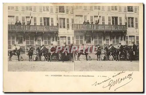 Cartes postales Alpinisme Pyrenees Guides a cheval des Eaux Bonnes