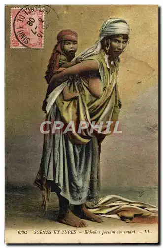 Cartes postales Nu erotique Femme Bedouine portant son enfant