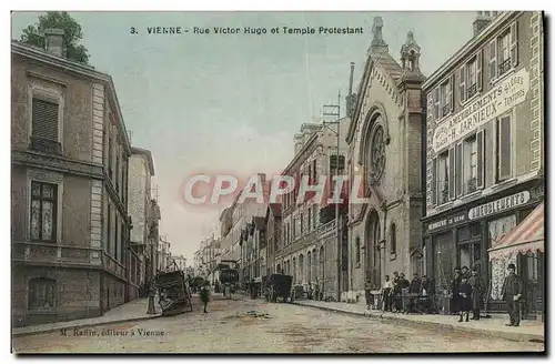 Cartes postales Vienne Rue Victor Hugo et Temple protestant