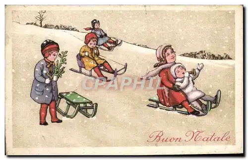 Cartes postales Sports d&#39hiver Ski Enfants Luge