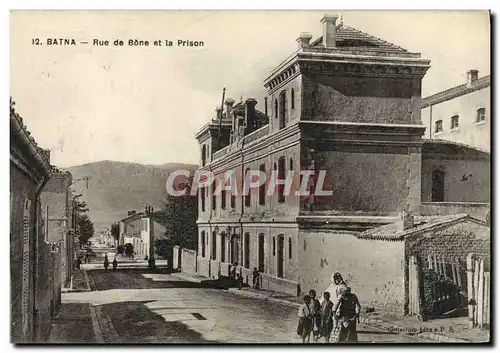 Cartes postales Prison Algerie Batna Rue de Bone et la prison