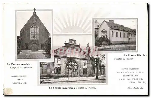 Cartes postales Temple protestant St-Quentin Thann Reims