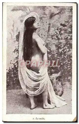 Cartes postales Nu erotique Femme Le voile