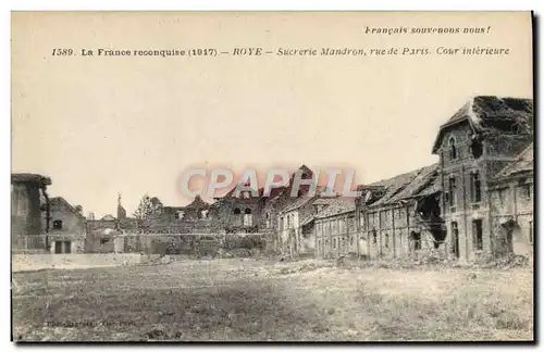 Cartes postales Sucrerie Mandron rue de Paris Cour interieure Roye