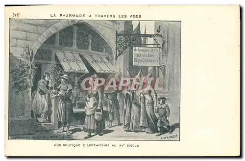 Cartes postales La pharmacie a travers les ages Une boutique d&#39apothicaire