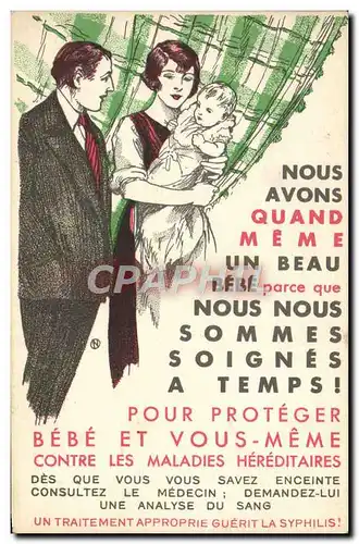 Cartes postales Enfant Femme Syphilis