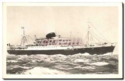 Cartes postales Bateau Paquebot mixte Caledonien Tahitien de la Compagnie des Messageries Maritimes