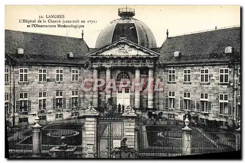 Cartes postales Langres L&#39Hopital De La Charite Et I&#39Observatoire meteorologique