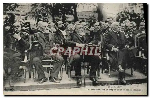 Cartes postales Militaria Inauguration de la statue de Garibaldi Le President de la Republique et les ministres