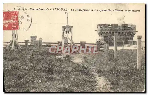 Cartes postales Astronomie Observatoire de l&#39Aigoual La plateforme et les appareils