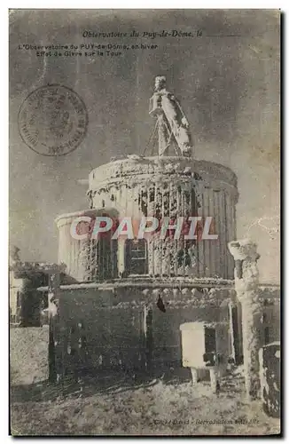 Cartes postales Astronomie Observatoire du Puy de Dome Effet de givre sur la tour