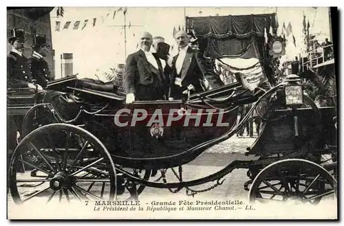 Cartes postales Marseille Grande fete presidentielle Le President de la Republique et Monsieur Chanot