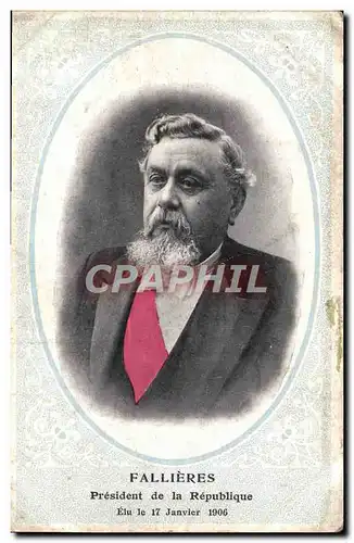 Cartes postales Fallieres President de la Republique