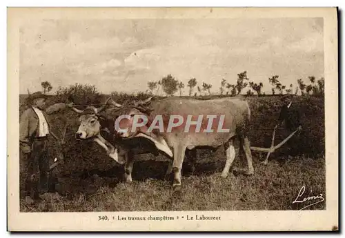 Cartes postales Attelage Les travaux champetres le laboureur