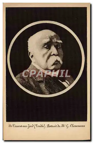 Cartes postales St Vincent de Jard Portrait de Mr Georges Clemenceau