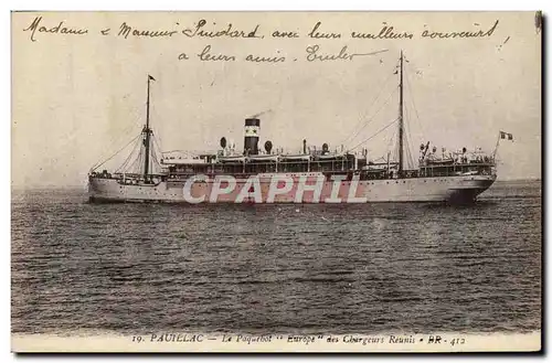 Cartes postales Bateau Paquebot Europe des Chargeurs Reunis Pauillac