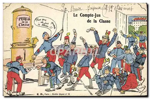 Cartes postales Militaria Le compte jus de la classe Perco