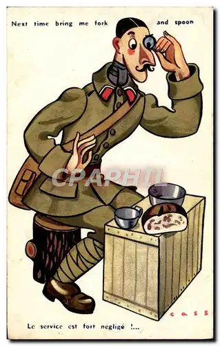 Cartes postales Fantaisie Militaria Le service est fort neglige