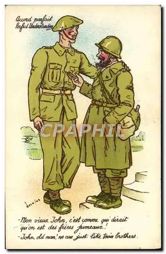 Cartes postales Fantaisie Militaria Freres jumeaux