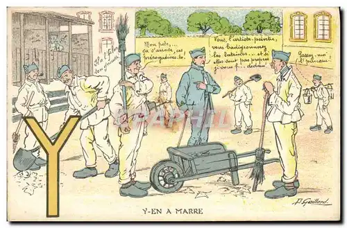 Cartes postales Fantaisie Militaria Yen a marre