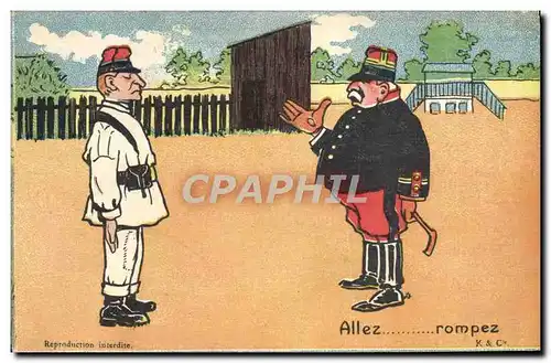 Cartes postales Militaria Allez rompez