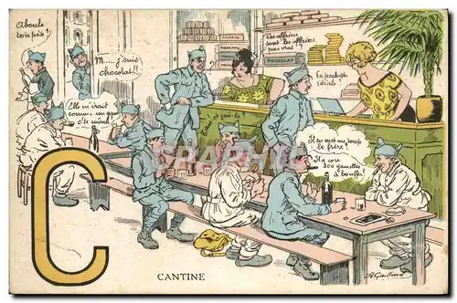 Cartes postales Militaria Cantine