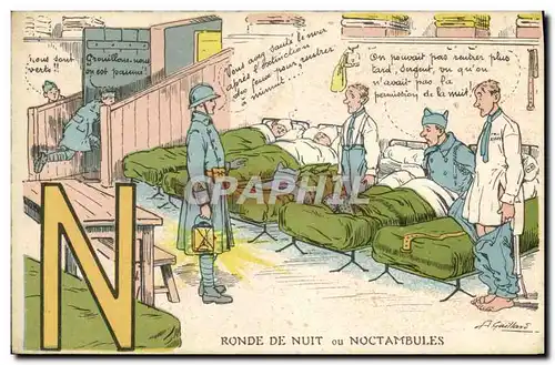 Cartes postales Militaria Ronde Nuit ou noctambules