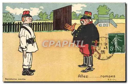 Cartes postales Militaria Allez rompez