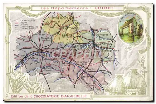 Cartes postales Cartes geographiques Chocolaterie d&#39Aiguebelle Loiret Chateau de Sully sur Loire