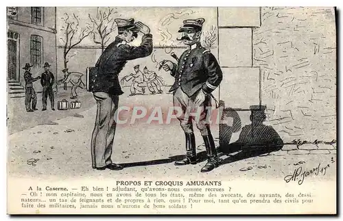 Cartes postales Militaria Propos et croquis amusants