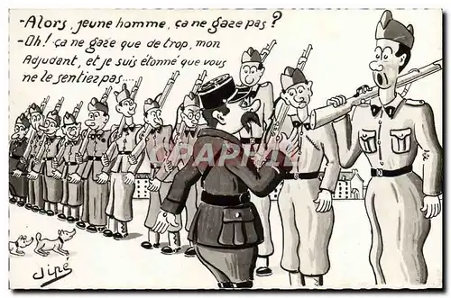 Cartes postales moderne Fantaisie Militaria Ca ne gae pas Ji^pe Chien