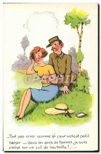 Cartes postales Humour Soldat Militaria