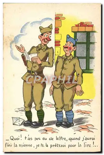 Cartes postales Humour Soldat Militaria