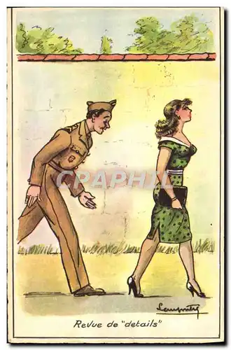 Cartes postales Humour Revue de details Soldat Militaria