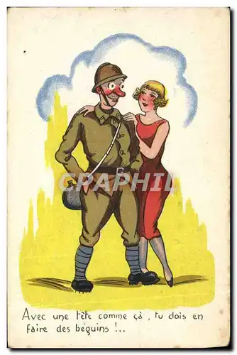 Cartes postales Humour Soldat Militaria