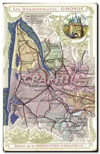 Cartes postales Cartes Geographiques Chocolaterie d&#39Aiguebelle Gironde Bordeaux