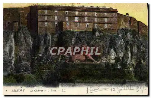 Cartes postales Belfort Le Chateau et le Lion