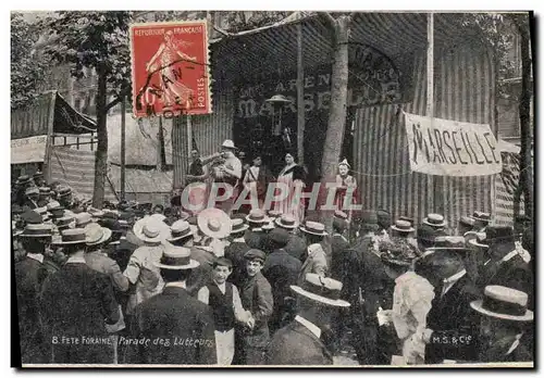 Cartes postales Fete Foraine Parade des lutteurs Lutte Marseille TOP