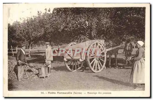 Cartes postales Folklore Normandie Mesurage des pommes