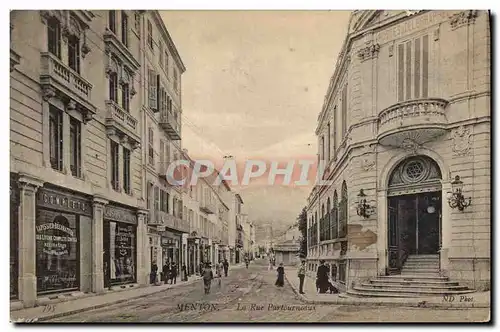 Cartes postales Hotel des Postes Menton La rue Partourneaux